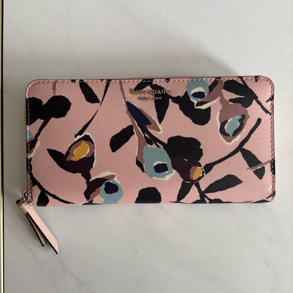 kate spade Handbags - Kate Spade Pink and Black Floral Wallet